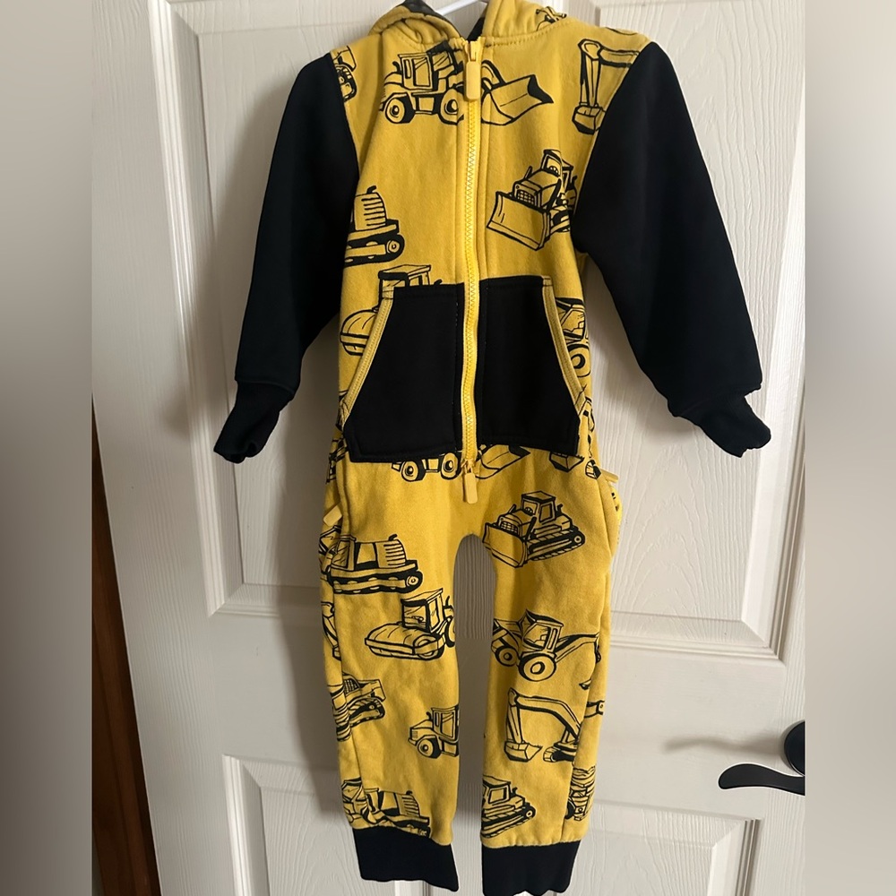 Tipsy Elves Yellow and Black Construction Kids One Piece